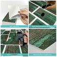 thumbnail image 6 of 8 Sheet Matte PVC Tile Wall Stickers 8" x 4" Self Adhesive Waterproof Green Brown Backsplash Decals Peel and Stick, 6 of 8