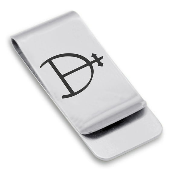 Stainless Steel Magnesium Alchemy Symbol Classic Slim Money Clip Credit Card Holder