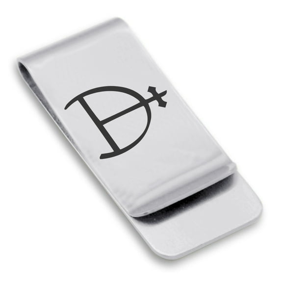 Stainless Steel Magnesium Alchemy Symbol Classic Slim Money Clip Credit Card Holder