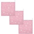 thumbnail image 7 of Dreamtimes Shiny White Pink Snowflakes Baby Muslin Washcloths Face Towel, 3 PCS Merry Christmas Burp Cloths Cotton Wipes Infant Wash Cloth for Newborn Boys Girls 12x12 inches, 7 of 7