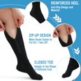 thumbnail image 7 of 1 Pairs Zipper Copper Compression Socks for Women & Men Circulation 15-20 mmhg - Better Blood Flow, Swelling, Best Support for Medical, Running, Nursing, 7 of 7