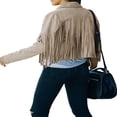 thumbnail image 2 of Veste à Franges à Manches Longues pour Femmes, Veste Motard Courte à Franges, Manteau Décontracté, 2 of 3