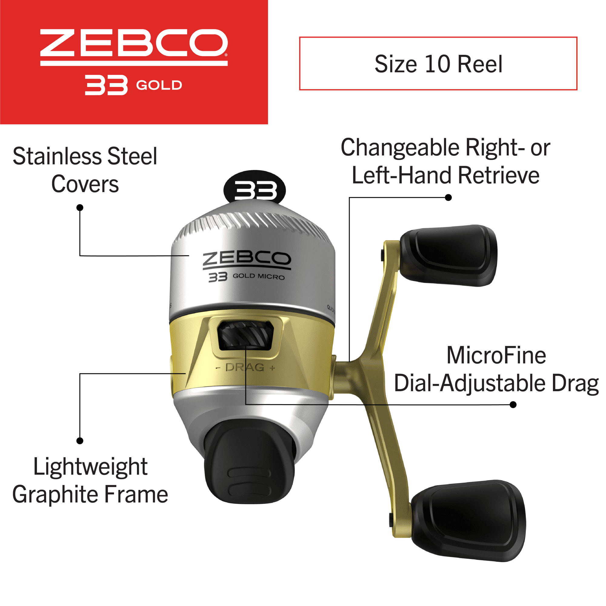 Zebco 33 Micro Gold Triggerspin Combo - Presleys Outdoors
