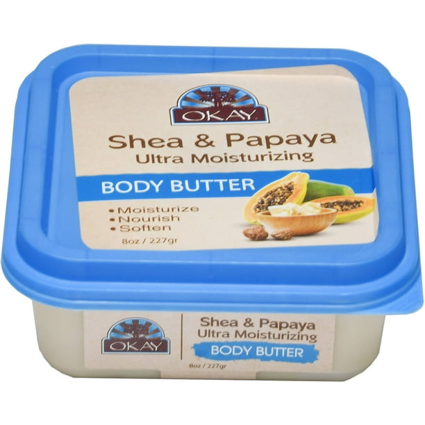 OKAY Shea & Papaya Ultra Moisturizing Body Butter, 8 Oz.