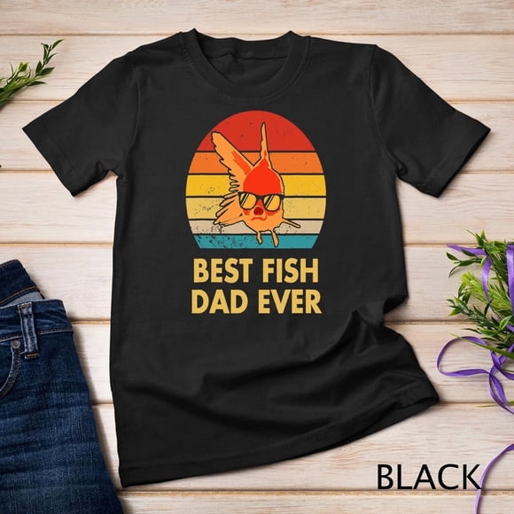 Meilleur Papa de Poissons de Tous les Temps T-shirt Graphique Poisson Rouge Haut Classique en Coton, pour Unisexe jusqu'à 3TG