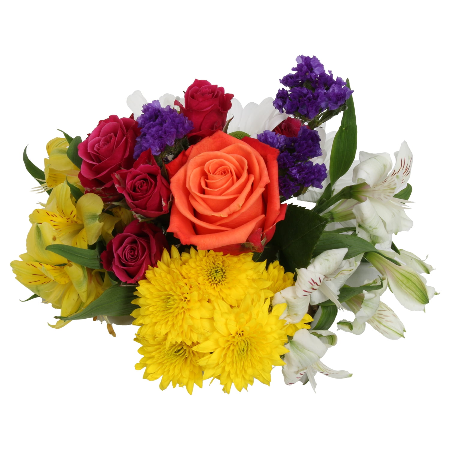 Mixed Flower Bouquet Small with Vase , Colors May Vary