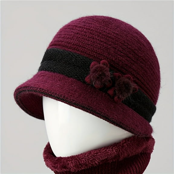 Winter Hat for Middle-aged and Elderly Women, Grandma, Mom, Grandma, Autumn and Winter Warm Thickened Hat, Elderly Women's Hat for Exercise, Travel, Hiking, Cold Protection, Warmth