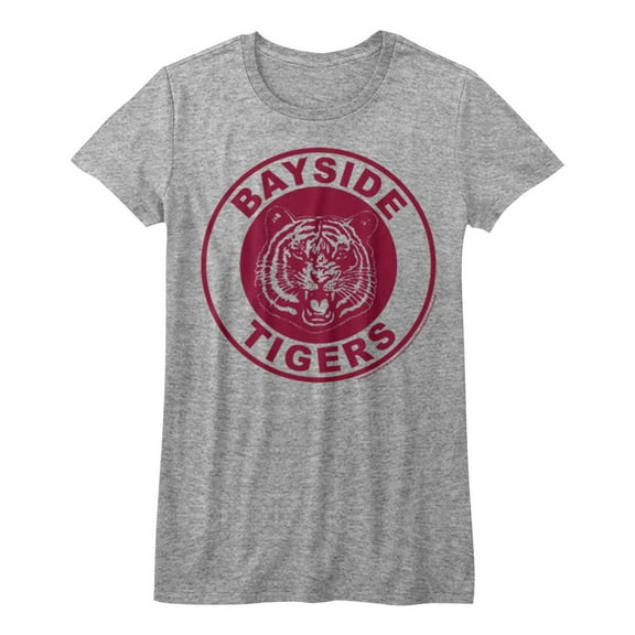 Saved by the Bell Bayside Circle Gray Heather Junior Women's T-Shirt