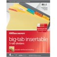 Office Depot® Brand Insertable Dividers with Big Tabs, Buff, Assorted