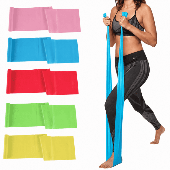 5 Pcs Professional Resistance Bands. Latex-Free, Pilates Band, Work Out Bands, Stretch Bands for Working Out Women or Men, Exercise Bands Set for Pilates, Physical Therapy, Yoga