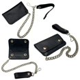 thumbnail image 4 of Black Leather Trucker Wallet With Chain - Biker Snap Wallet - Regular - Small - Mini, 4 of 6