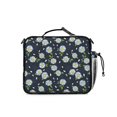 thumbnail image 3 of Daisy Pioneer Flower Blue Pattern Insulated Lunch Bag with Shoulder Strap and Bottle Holder,Bento School Lunch Bag Box,11x9.5x3.5 Inches, 3 of 5