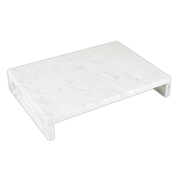 Santa Barbara Design Studio Elegant Table Display Riser Charcuterie Cheese Board Footed Stand, 14" x 10", White