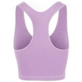 thumbnail image 3 of A2Y Women's Ribbed Seamless Workout Cropped Racerback Tank Tops Dusty Lavender LXL, 3 of 3