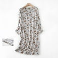 thumbnail image 2 of Women's Cotton Nightgown Sleepwear Night Sleepwear Long Sleeves Shirt Casual Womens Cotton Nightshirt Print Sleepdress Night Gown Petite Women Cute Nightgowns for Women Nightgowns for Women Soft, 2 of 4