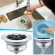 thumbnail image 5 of Tapón para fregadero de cocina de acero inoxidable | Filtro universal con resorte para drenaje | Tapón impermeable para lavabo de baño | Cartucho antiatascos con rebote | Fácil limpieza | Diseño, 5 of 9