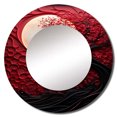 thumbnail image 2 of Designart "Radiant Ruby Red Moon" Moon Red Large Round Mirror - Round Bedroom Mirror Wall Decor - Global Round Printed Mirror - 23" x 23", 2 of 6