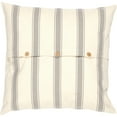 thumbnail image 4 of VHC Brands Grace Farmhouse Euro Pillow Sham Striped Square Creme Grey 26x26 inches, 4 of 6