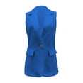 thumbnail image 2 of Pyhlmscde Women's Sleeveless Coat Solid Color Cardigan Suit Casual Lapel Cardigan Jacket With Pockets, womens blazers for work casual, womens blazers dressy casual, jackets for women, 2 of 2