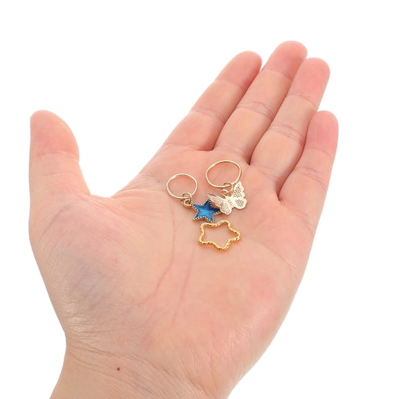 Luxshiny 20 Pieces Zinc Alloy Star Hair Charms with Butterfly and Tree Designs in Mixed Colors for Hair Accessories