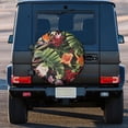 thumbnail image 3 of Kll Watercolor Tropical Flowers Tire Cover,Universal Wheel Tire Cover For Trailer, Rv, Suv, Truck,Camper And Many Vehicle,(16 Inch), 3 of 7
