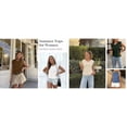thumbnail image 4 of PRETTYGARDEN Womens Cap Short Sleeve Sweater Vest Spring Summer Lightweight Button Down Cardigans Trendy Loose Tops, 4 of 9