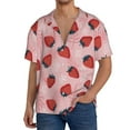 thumbnail image 3 of Wukai Strawberries Men's Casual Short-Sleeve Button Down Shirt - Lightweight Summer Dress Shirt for Daily Wear-3X-Large, 3 of 7