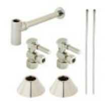 Kingston Brass CC43106DLLKB30 Standard Mount Modern Plumbing Sink Trim Kit with Bottle Trap, Polished Nickel