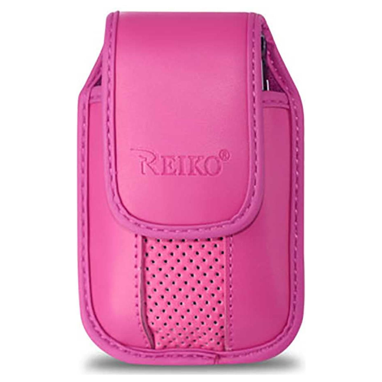 Pink Vertical Leather Pinch Clip Case fits LG Exalt LTE Flip Phone