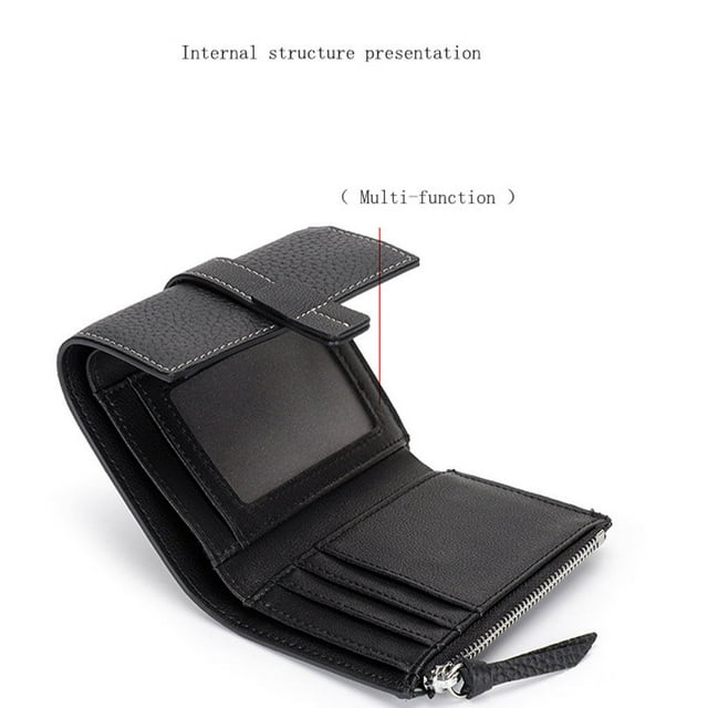 Maoww Leather Women Purse Rectangular Replacement Trifold Solid Color Stylish Card Holder Wallet Notecase Birthday Gift Blue