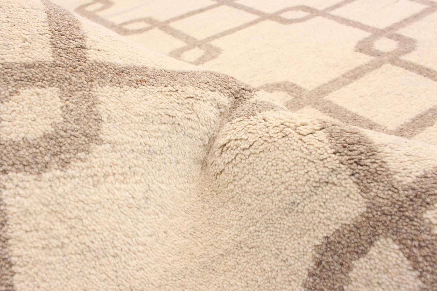 ECARPETGALLERY 4'11" x 7'8" Moroccan Tangier Hand-knotted Area Rug for Living Room, Dining Room and Bedroom in Ivory