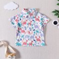 thumbnail image 4 of Fesfesfes Toddler Boys Hawaiian Outfit Kids Baby Boy Printed Tops and Shorts Casual Beach Wear Short-sleeved Dressy Tops and Shorts Clothes Set Clearance Under 10$, 4 of 9