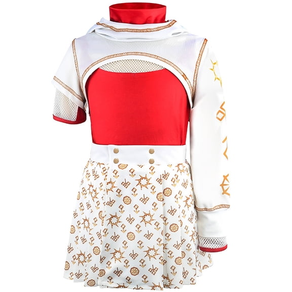 Kids Girls Cheerleader Cosplay Mesh Top Skirt Dress Hooded Coat 3PCS Uniform Outfits