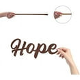 thumbnail image 3 of Cutout Sign Hope Wooden Wall Art Decor Wood Word Sculpture Signs Rustic Farmhouse for Housewarming Home Front Door Entryway Wall Decoration, Brown, 11.9 x 4.9inch, 3 of 9
