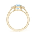 thumbnail image 2 of ANGARA Natural Tapered Shank 1.5 ct Aquamarine Ring with Diamond Accents in 14K Yellow Gold for Women (Size-9x7mm) | March Birthstone, Anniversary, Jewelry Gift for Women | Natural Aquamarine Ring, 2 of 9