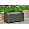 International Caravan Barcelona 40 in. Resin Wicker 60 Gallon Storage Deck Box with Faux Wood Top