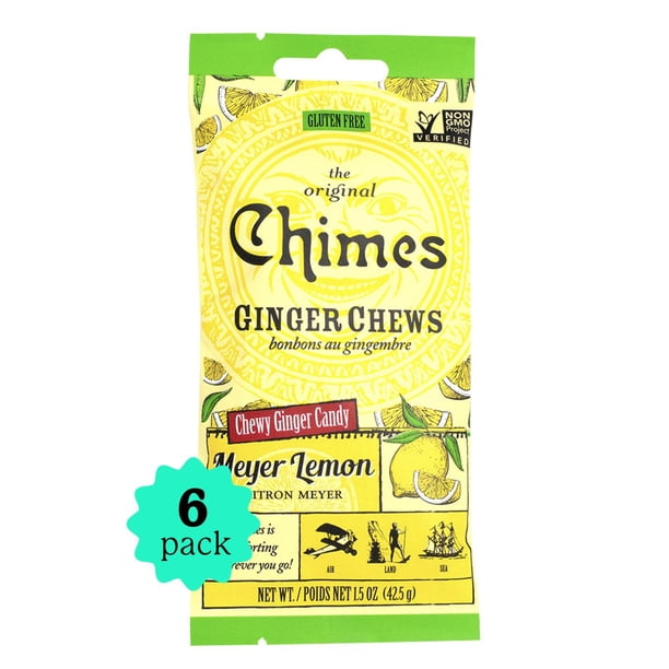Chimes Ginger Chews Meyer Lemon 6Pack 1.5oz