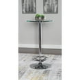 thumbnail image 2 of Jenna 3-Piece Metal and Glass Pub Table Set, Chrome Base with Gray Faux Leather, 2 of 10