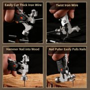 ZLBDYG Outdoor Multifunctional Stainless Steel Combination Pliers with Hammer, Camping Multi-Tool Featuring Flashlight and Nail Puller for Emergency Repairs and Adventure Activities