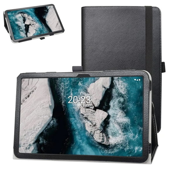 Labanema 10.4" Nokia T20 Tablet Case, PU Leather Folio Stand Protective Case, Cover for 10.4" Nokia T20 Tablet (Black)