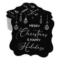 thumbnail image 1 of Inkdotpot Pack Of 50 Merry Christmas & Happy Text Paper Tags DIY Craft Bracket Shape Real Silver Foil Hang Tags, 1 of 7