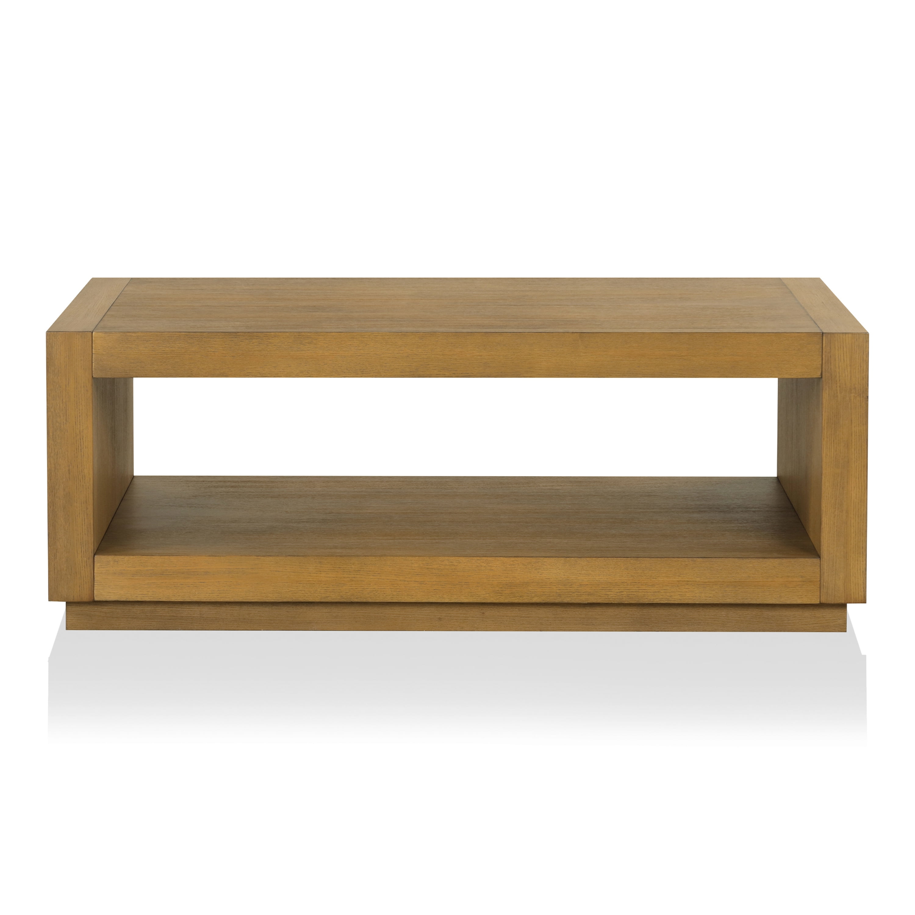 Furniture of America Robbs Modern Bottom Shelf Coffee Table, Medium Oak