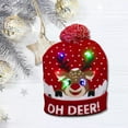 thumbnail image 4 of TRINGKY LED Christmas Hat Light Up Knitted Colorful Lights Elk Ugly Hat Unisex Winter Sweater Beanie Cap New Year Holiday Decor, 4 of 9