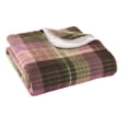 thumbnail image 3 of Better Homes & Gardens Plaid Reversible Faux Wool to Faux Fur Oversized Couch Throw Blanket, Violet, 50 x 72 in, 3 of 6