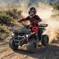 thumbnail image 2 of Costway Electric ATV for Kids, 24V Ride on Toy with Dual Motors & Basket, Dirt Quad Vehicle Black, 2 of 10