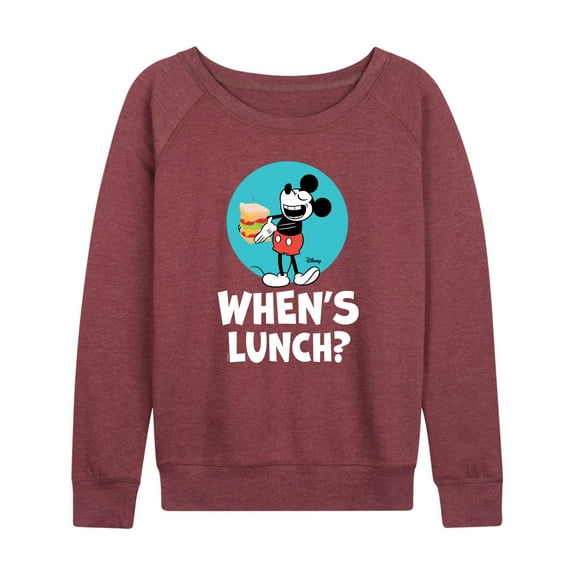 Disney - Mickey & Friends - Hungry Mickey - When's Lunch - Women's Lightweight French Terry Long Sleeve Shirt