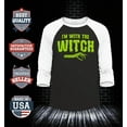 thumbnail image 2 of Shop4Ever Men's Men's I'm with The Witch Raglan Baseball Shirt Large Black/White, 2 of 4