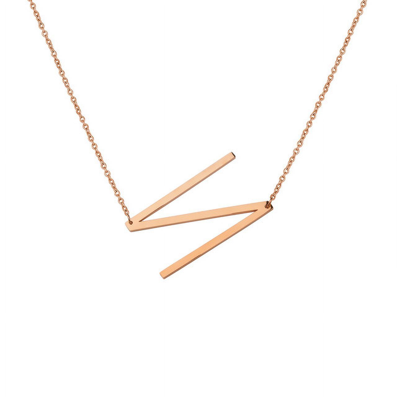 Personalized Initial Letter Necklace with Custom Engraving - Custom Initial Necklace - Oversized Letter Necklace - Sideways Initial Necklace for Women - Gift for Her - Jewelry Gift Set