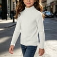 thumbnail image 6 of JOANKDMI Classic Mock Turtleneck Sweaters Girls 10-12 Long Sleeve Ribbed Knit Pullover Tops Basic Solid Color Winter Fall Warm Layering Shirts for Kids Daily Wear, 6 of 7