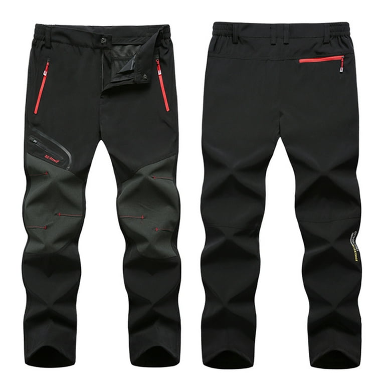 B91xZ Hiking Pants for Men Camping Windproof Hiking Outdoor Trousers Men  Pants Warm Men's pants Black,Size XL 